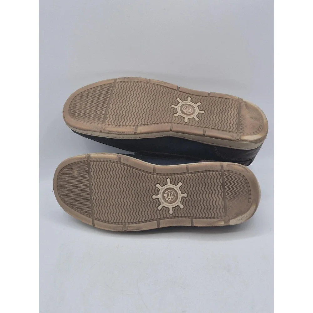 Boat Shoes Mens 9 Brown Leather Moc Toe Non Slip Casual Deck‎ Nun Bush 84682-414